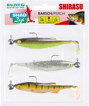 Balzer Shirasu Shad 2Go Zielfisch Set Barsch