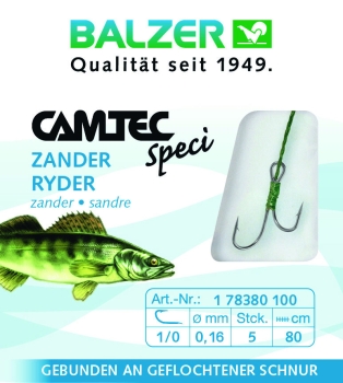 Balzer Camtec Speci Zander Ryder Haken mit geflochtener Schnur