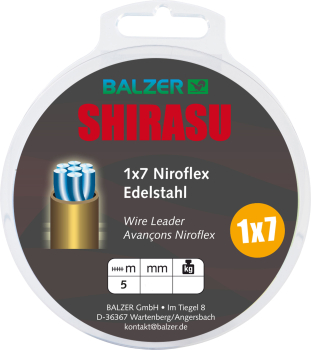 Balzer Shirasu 1x7 Niroflex Stahlvorfach unbeschichtet 13Kg