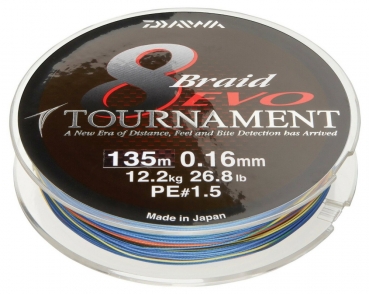 Daiwa TOURNAMENT 8-BRAID EVO Multi Color 0,26mm