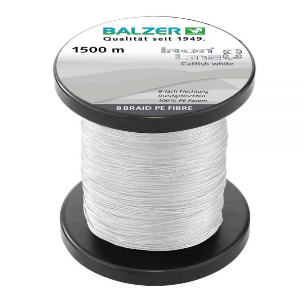 Balzer Iron Line 8 Braid Catfish weiss 0,60mm - 1500m Großspule Wallerschnur