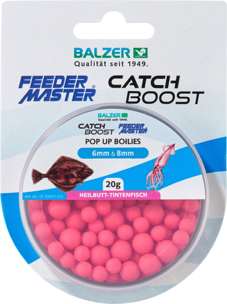 Balzer Feedermaster Catch Boost Pop Up Boilies Pink Heilbutt Tintenfisch