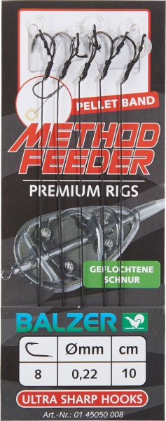 Balzer Premium MF Rigs mit geflochtener Schnur und Pelletband