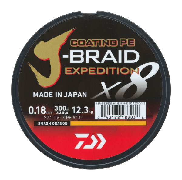 Daiwa J-Braid Expedition X8E Orange 0,20mm