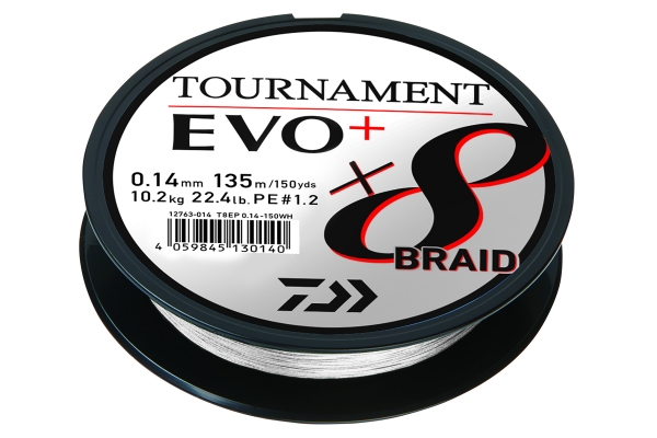Daiwa Tournament X8 Braid EVO+ Weiss 0,16mm