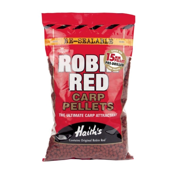 Dynamite Baits Robin Red Carp Pellets 15mm Pre-Drilled