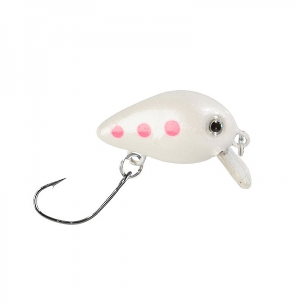 Balzer Trout Attack Wobbler "Trout Crank" Weiss Pinke Punkte