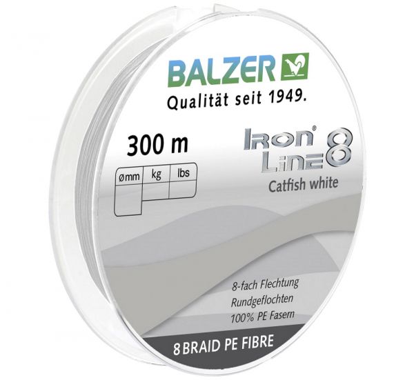 Balzer Iron Line 8 Braid Catfish weiss 0,50mm - 300m Wallerschnur