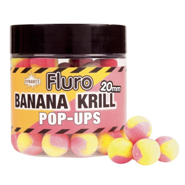 Dynamite Baits Fluro Two Tone Pop Ups Krill & Banane
