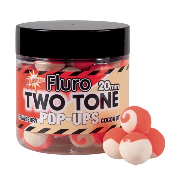 Dynamite Baits Fluro Two Tone Pop Ups Starwberry & Coconut