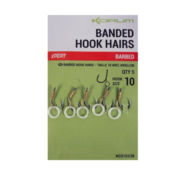 Korum Banded Hook Hair Bait Band Barbed Gr.10